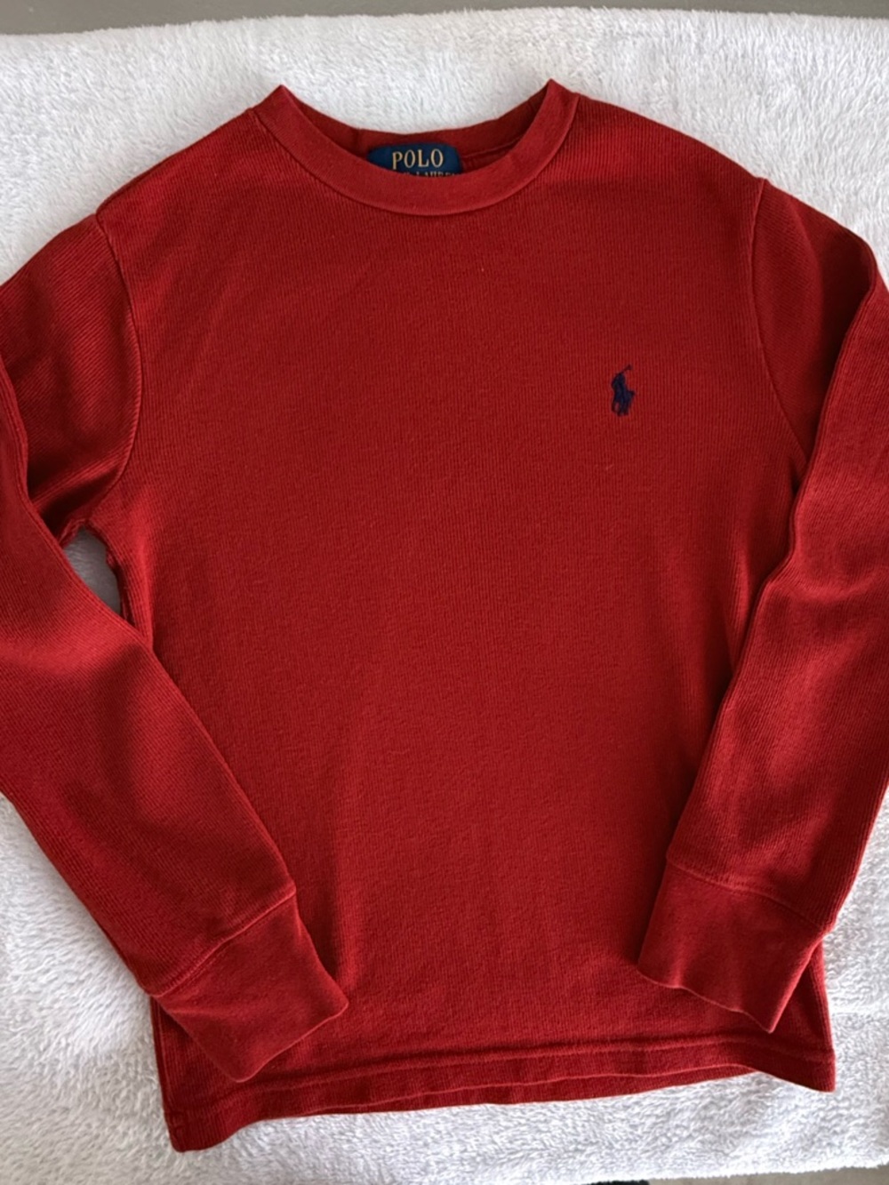 Polo by Ralph Lauren Red Long Sleeve Tee with Navy Pony